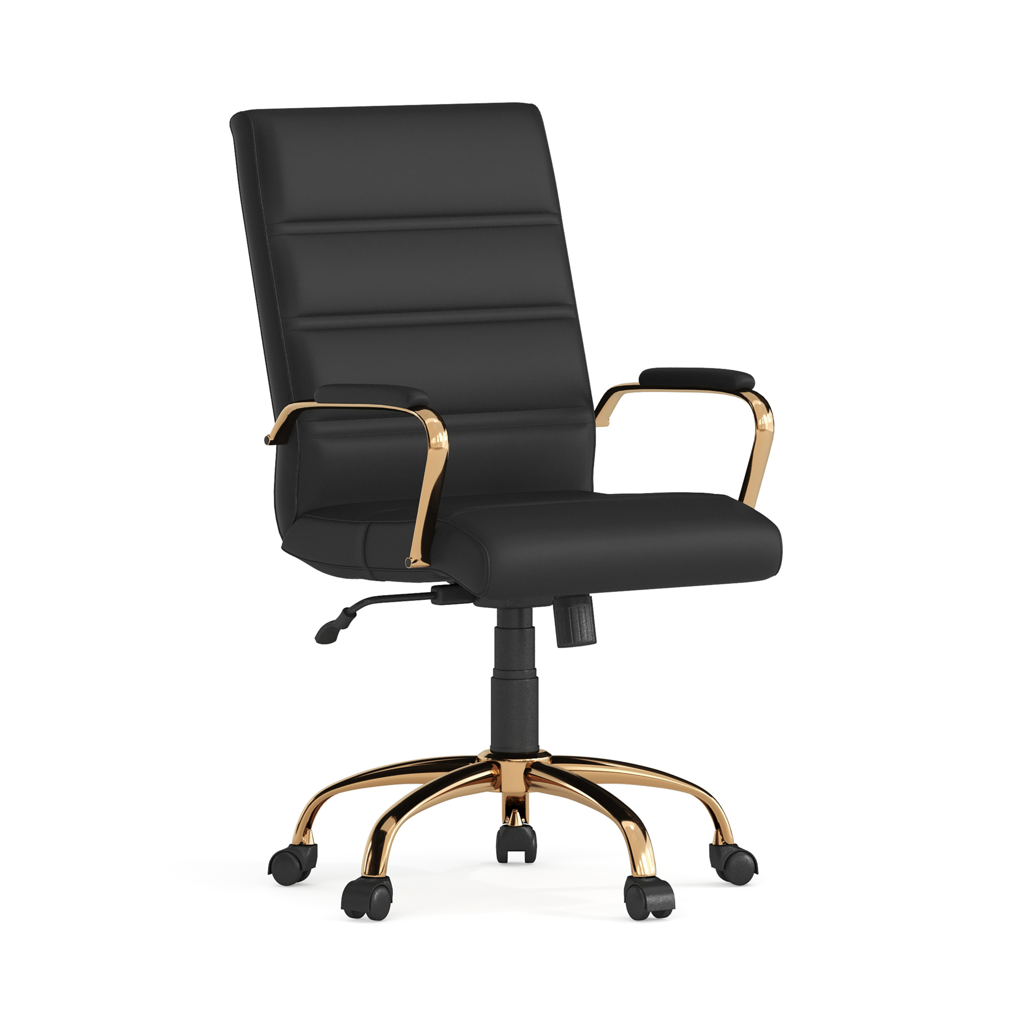 Flash Furniture, Mid-Back Black LeatherSoft Executive Swivel Chair, Included (qty.) 1 Model# GO2286MBKGLD